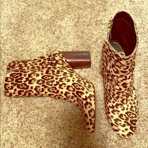 Leopard print booties calf skin
